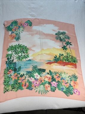 NWT Talbots tropical island print square scarf